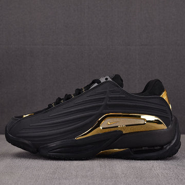 Men's Black and Gold Shock-Absorbing Sports Shoes