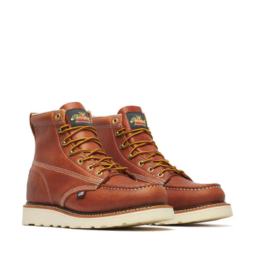 Men's Leather Platform Work Boots- 6″ Moc Toe