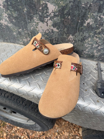Tooled Leather Cloggs