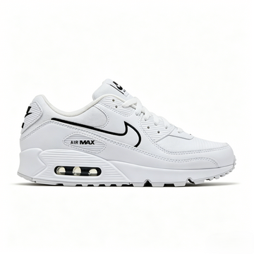 Men's Classic White Black Outlined Swoosh Shoes